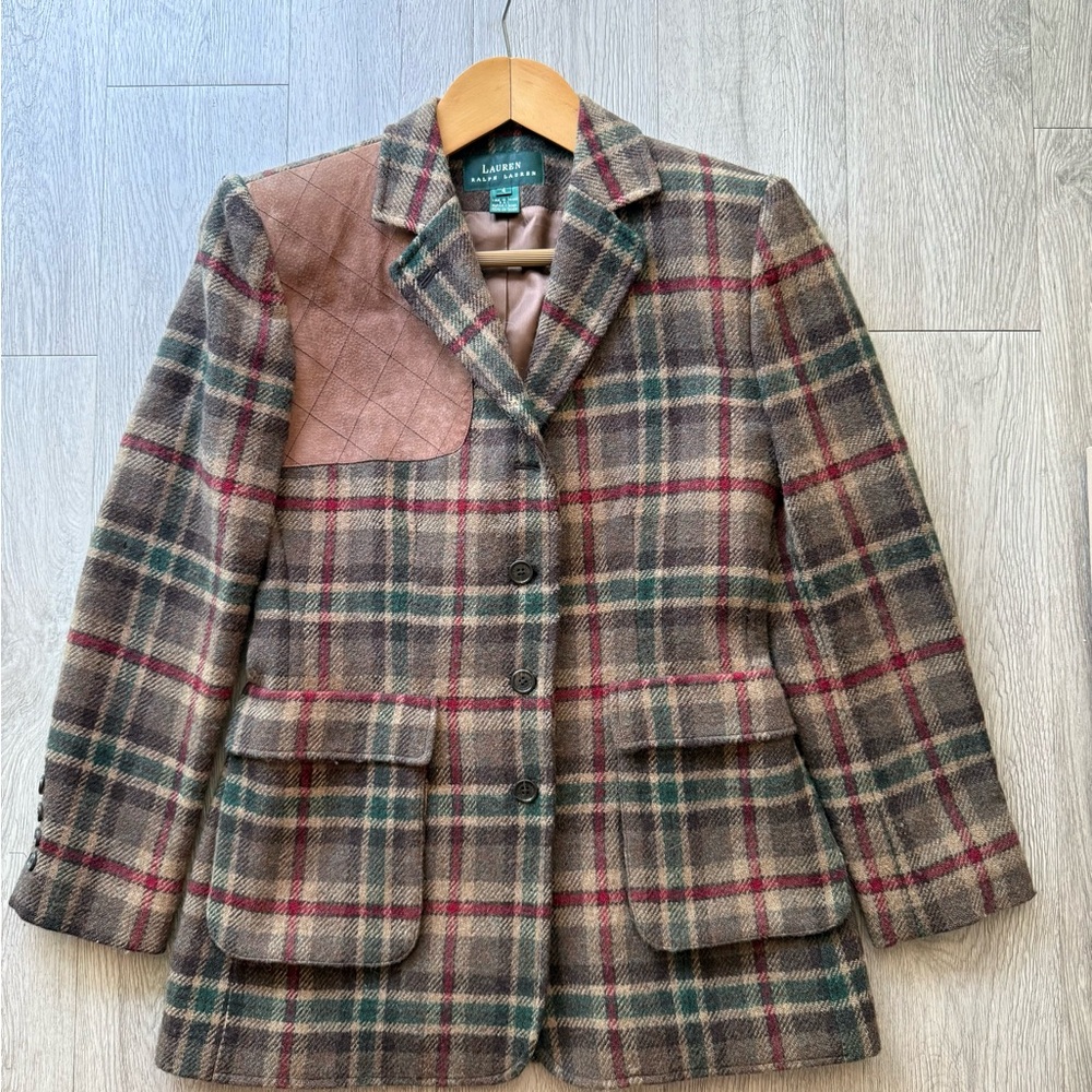 Ladies Tweed Plaid Jacket